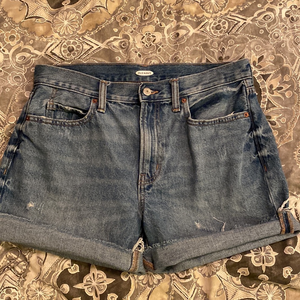 Old Navy High Rise Distressed Cut Off Denim Shorts